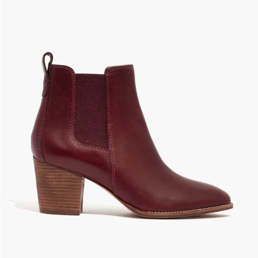 Madewell Regen Maroon Leather Heeled Chelsea Boots